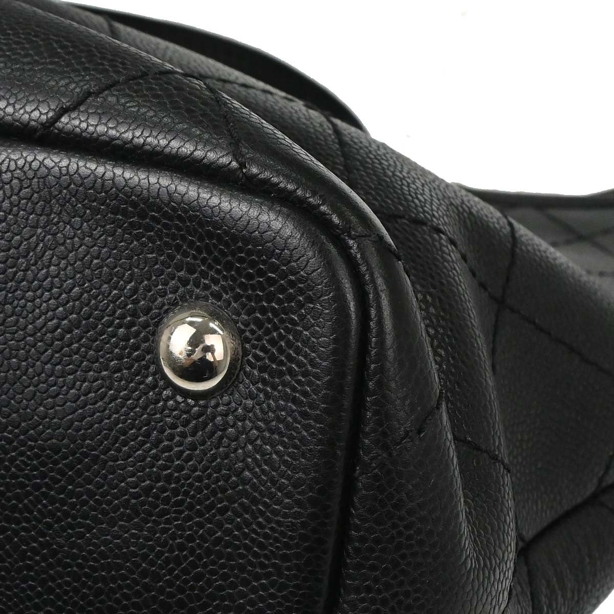 Chanel Fever Tote Quilted Caviar Black Calfskin Tote Bag Bag (Pre-Owned)