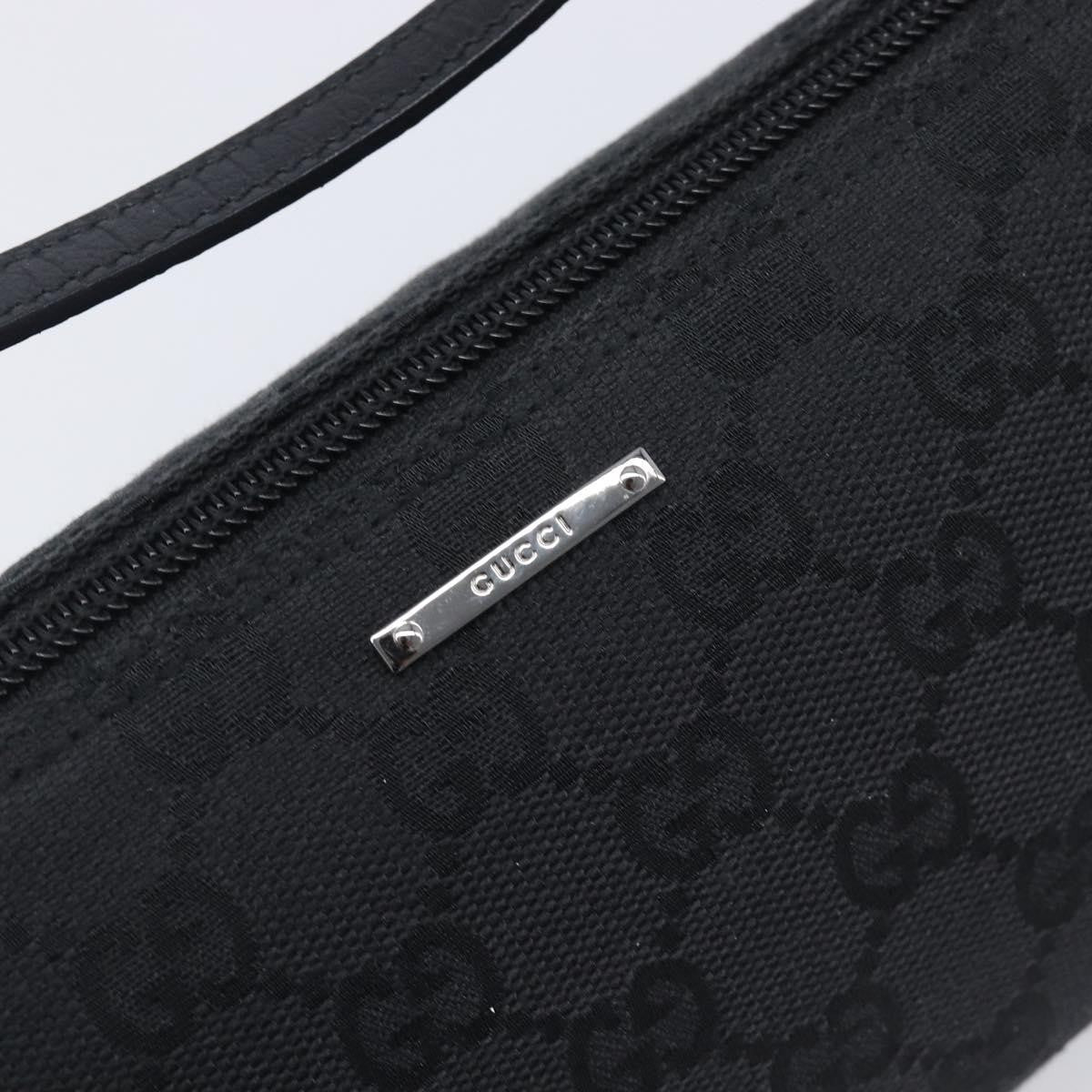 Gucci Boat Pochette Gg Canvas And Leather Black Canvas Clutche & Pouche Bag (Pre-Owned)