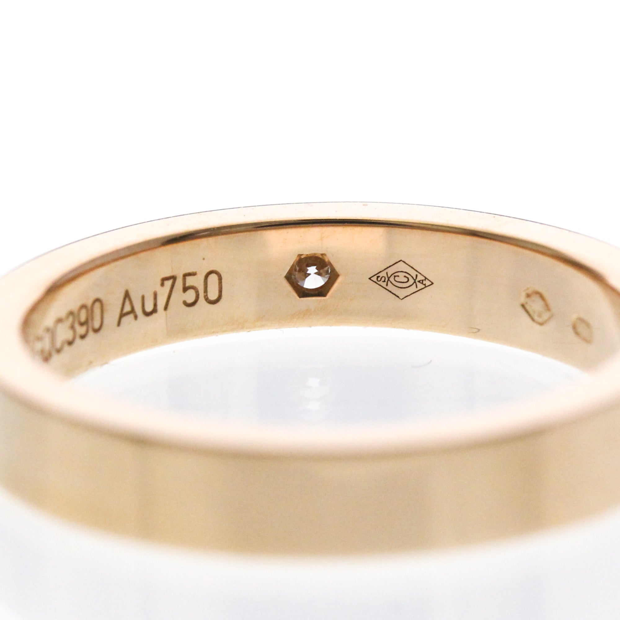 Cartier C De Cartier 18K Pink Gold And Diamond Gold Pink_Gold Ring Jewelry (Pre-Owned)