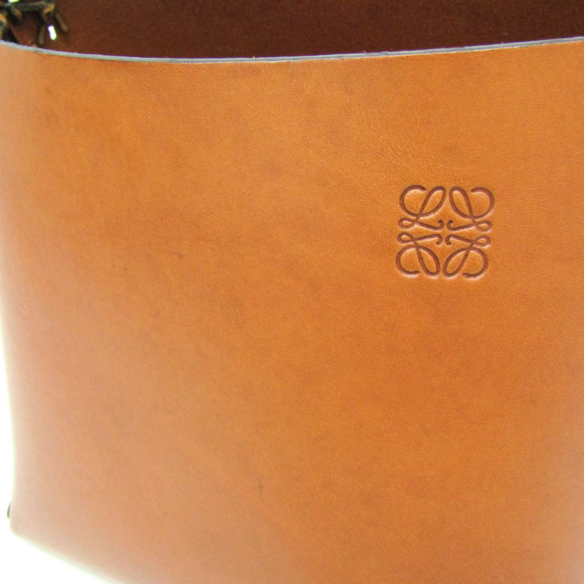 Loewe Gate Top Handle Bucket Anagram Canvas And Leather Brown Leather Handbag (Pre-Owned)