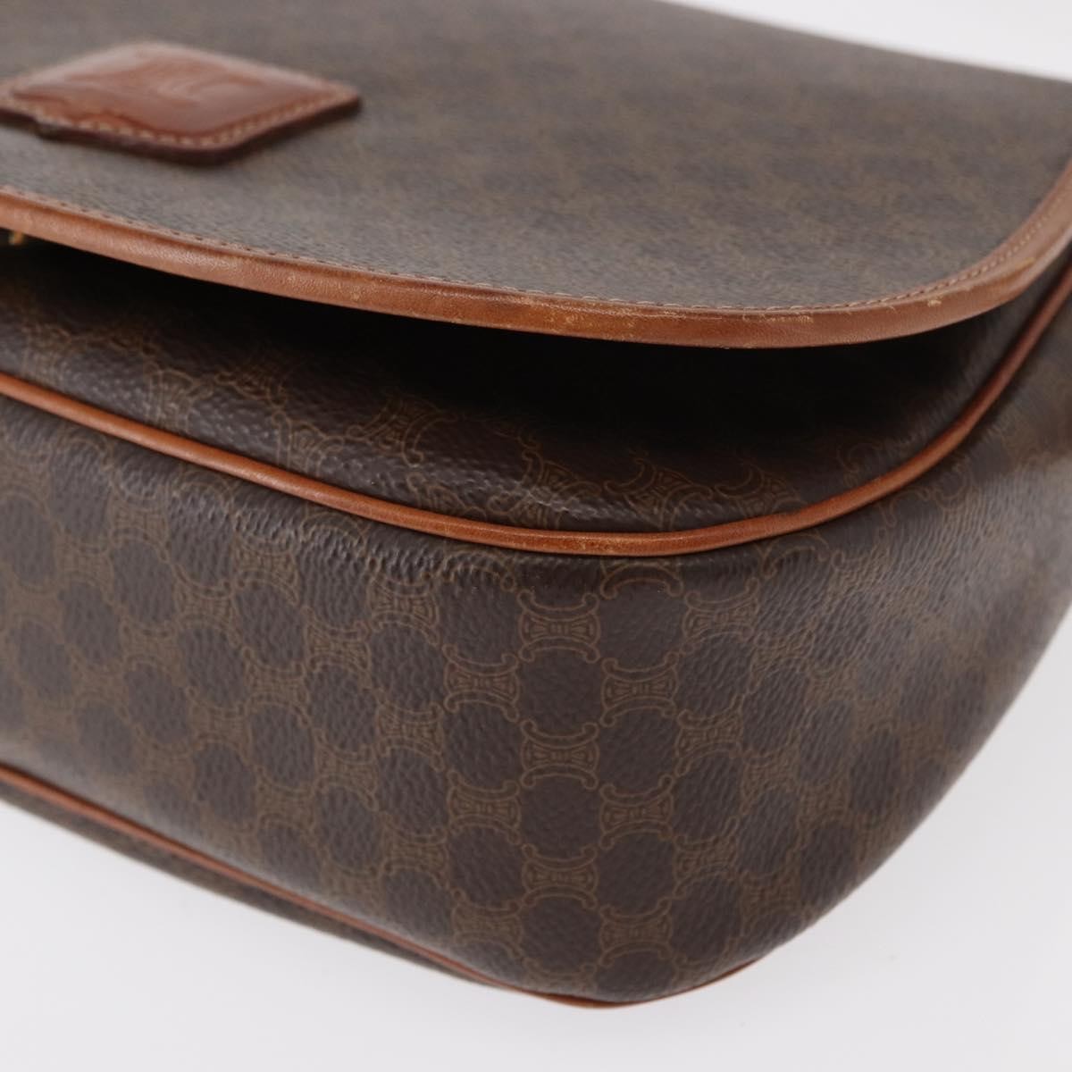 Celine Vintage Macadam Canvas Brown Canvas Shoulder Bag Bag (Pre-Owned)