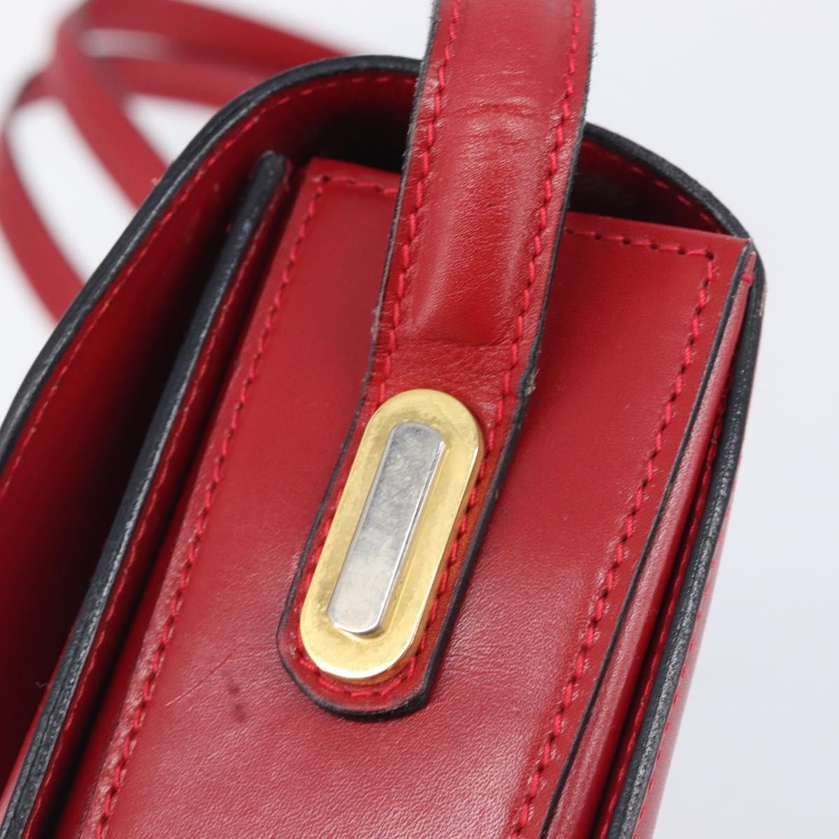 Bally Vintage Leather Red Leather Shoulder Bag Bag (Pre-Owned)