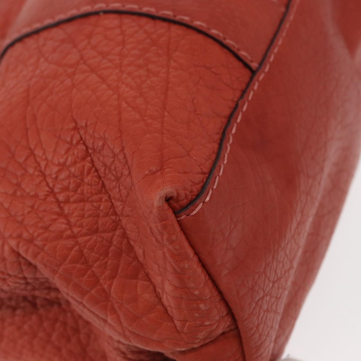 Gucci Vintage Bamboo Handle Leather Red Leather Handbag (Pre-Owned)