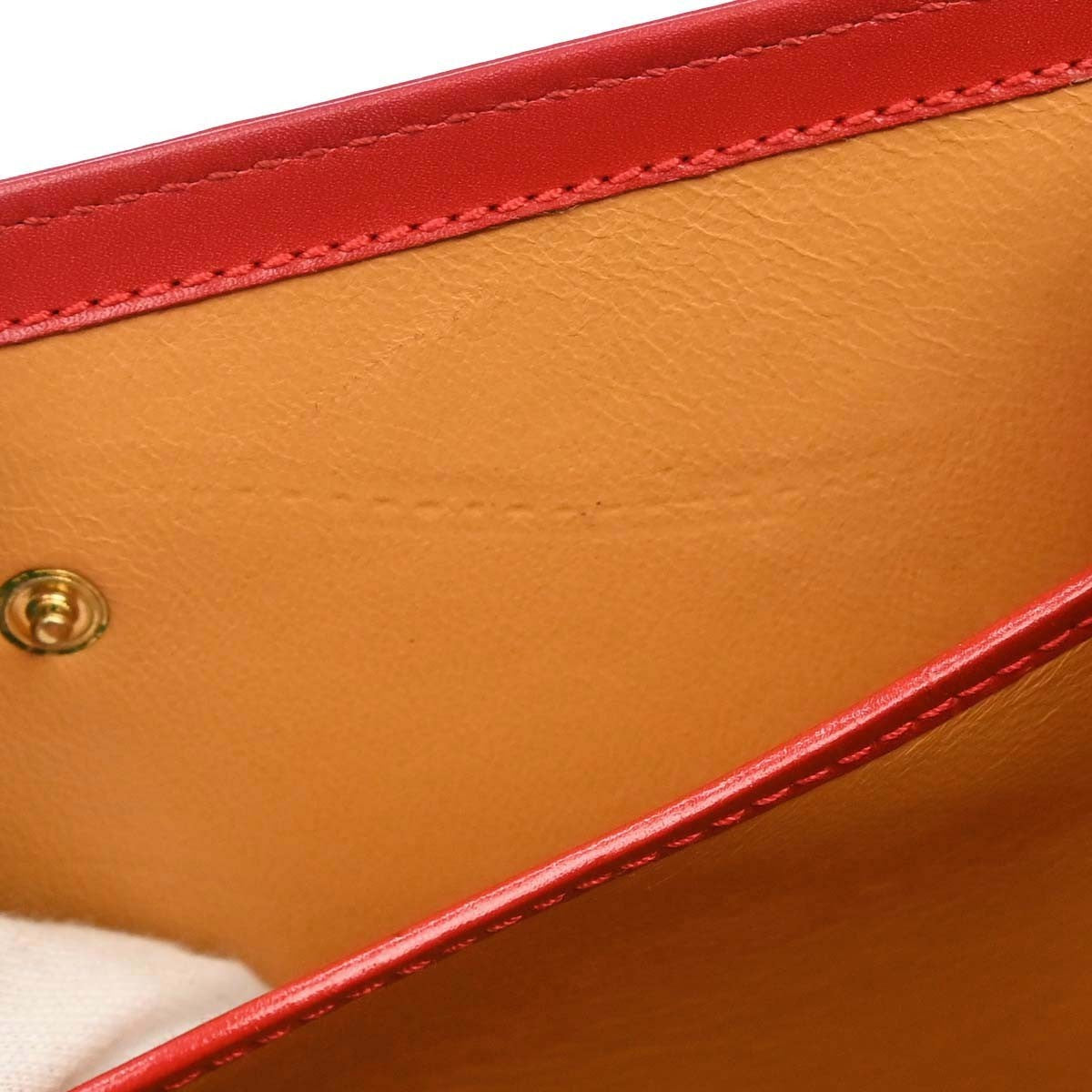 Gucci Vintage Convertible Bamboo Top Handle Leather Red Leather Handbag (Pre-Owned)