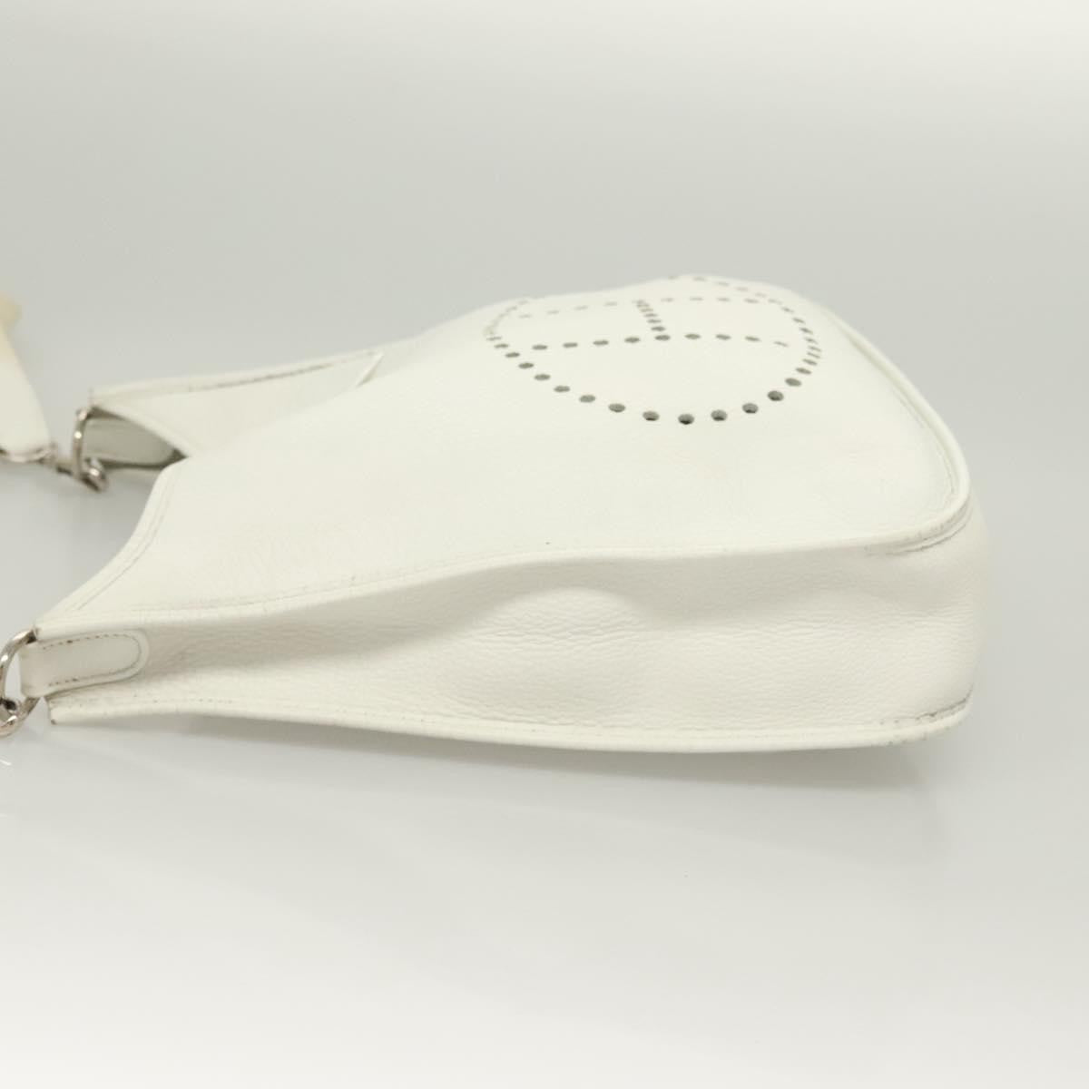 Hermes Evelyne Bag Gen I Togo White Leather Handbag (Pre-Owned)