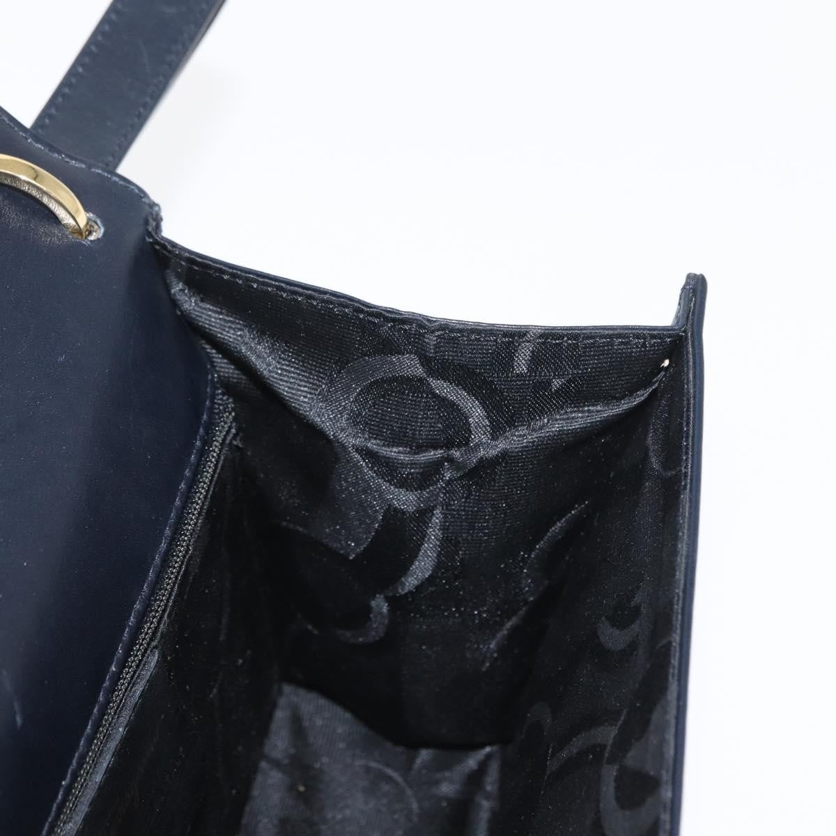 Salvatore Ferragamo Gancini Leather Navy Leather Shoulder Bag Bag (Pre-Owned)