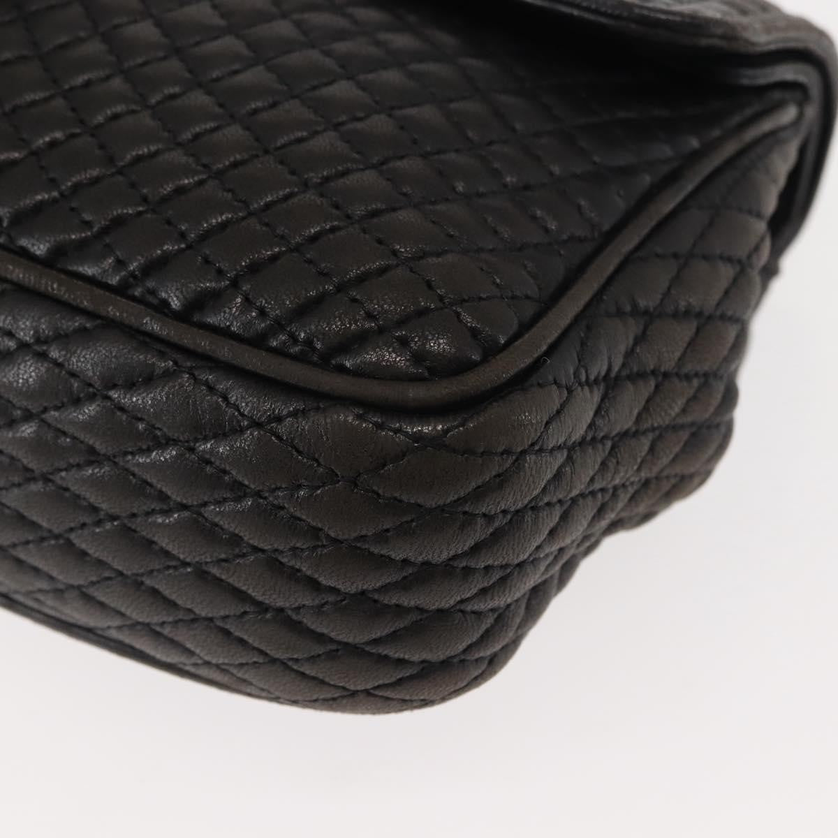 Bally Vintage Chain Quilted Leather Black Leather Shoulder Bag Bag (Pre-Owned)