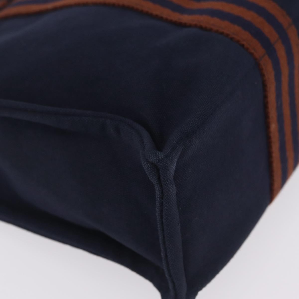 Hermes Fourre Tout Toile Navy Canvas Tote Bag Bag (Pre-Owned)