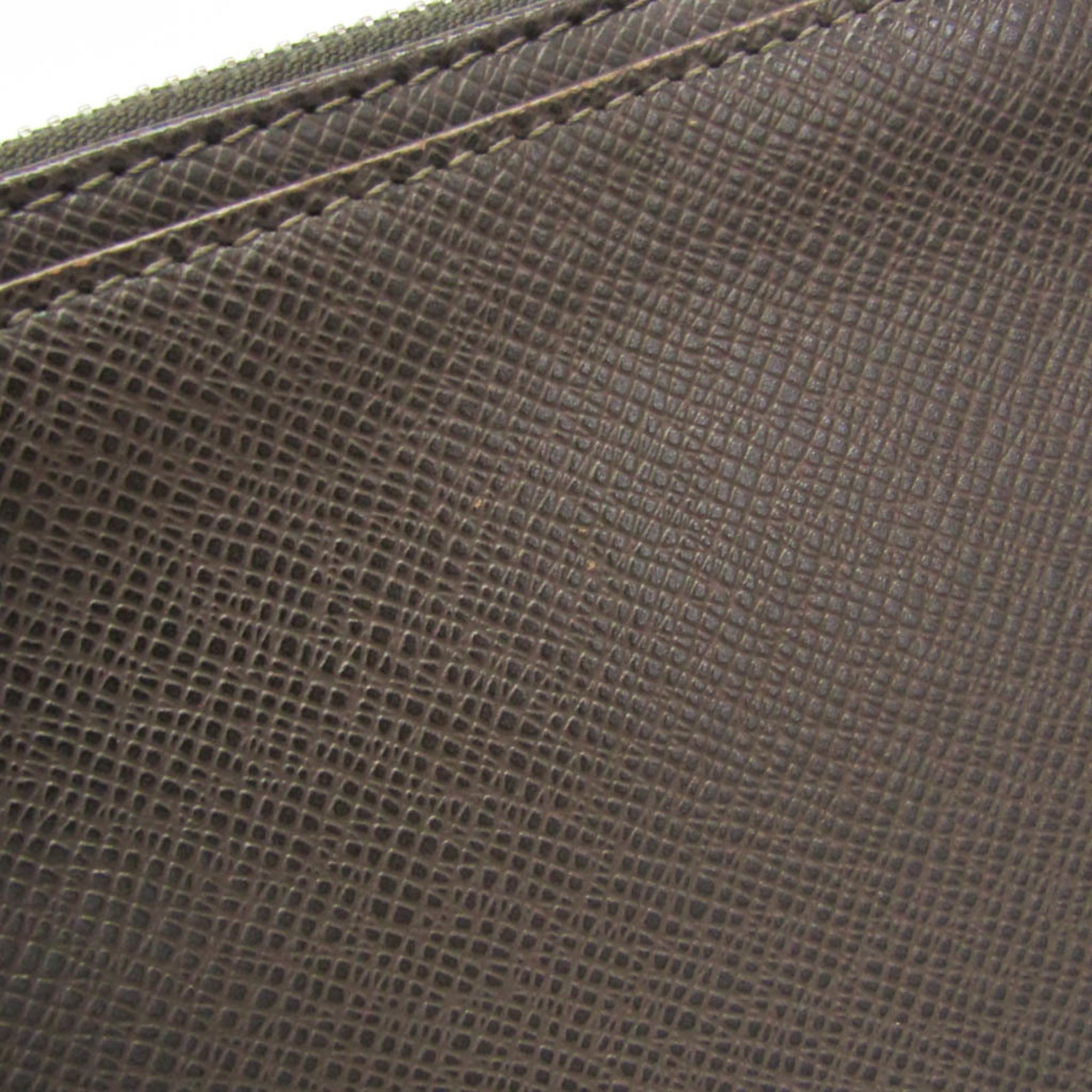 Louis Vuitton Pochette Baikal Clutch Taiga Leather Gray Leather Clutche & Pouche Bag (Pre-Owned)