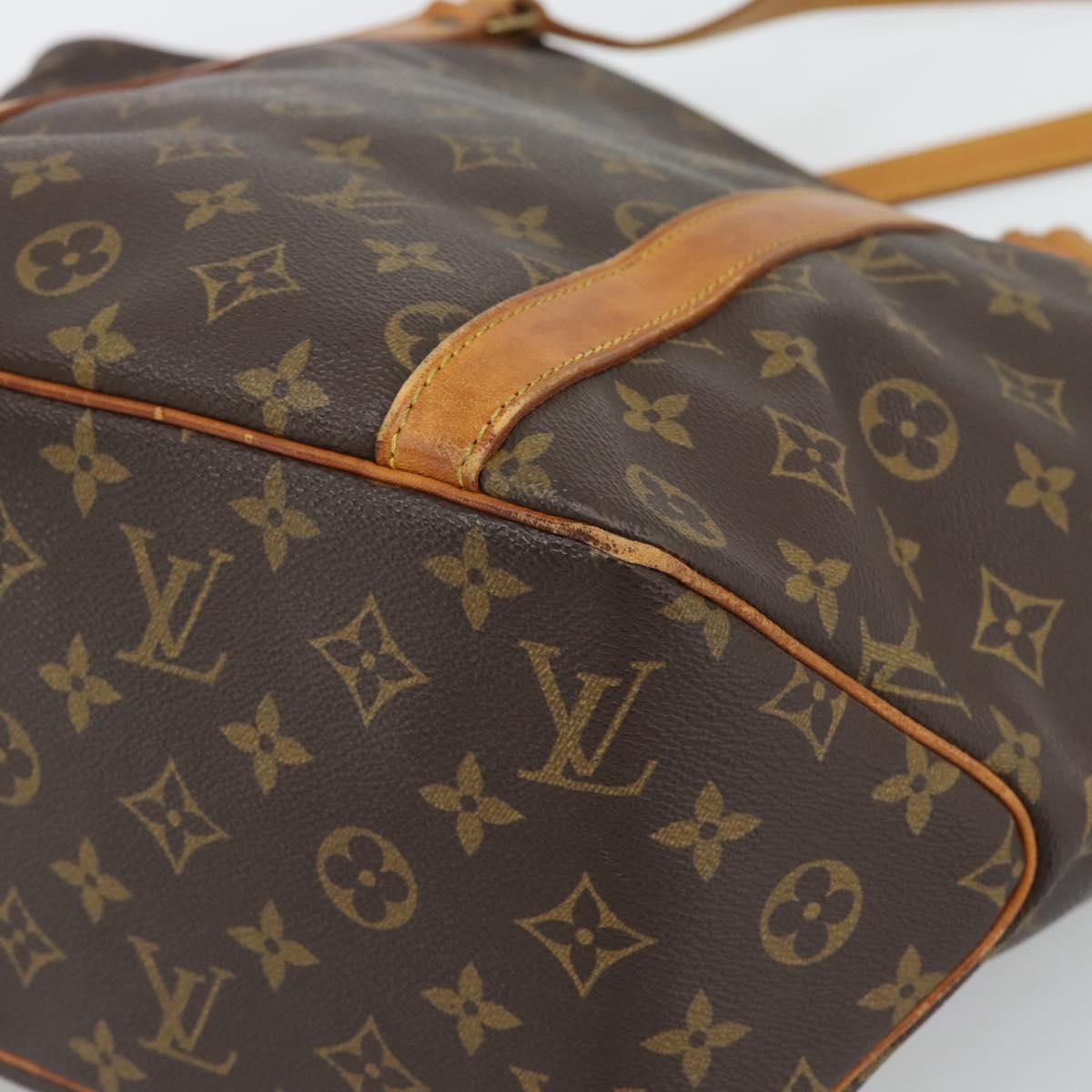 Louis Vuitton Shopping Sac Handbag Monogram Brown Canvas Tote Bag Bag (Pre-Owned)