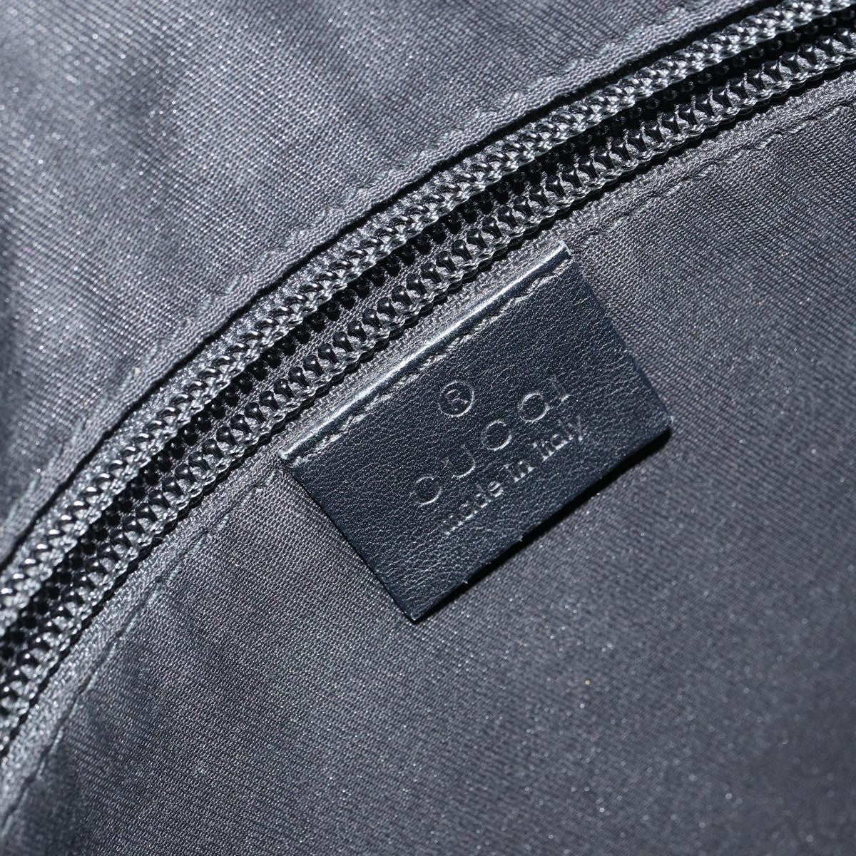 Gucci Zip Messenger Gg Canvas With Perforated Leather Navy Canvas Shoulder Bag Bag (Pre-Owned)