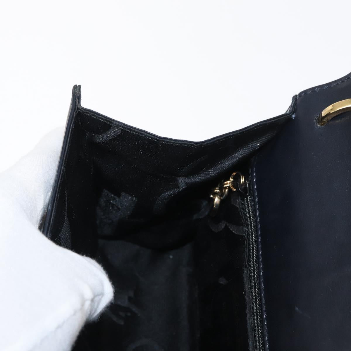 Salvatore Ferragamo Gancini Leather Navy Leather Shoulder Bag Bag (Pre-Owned)