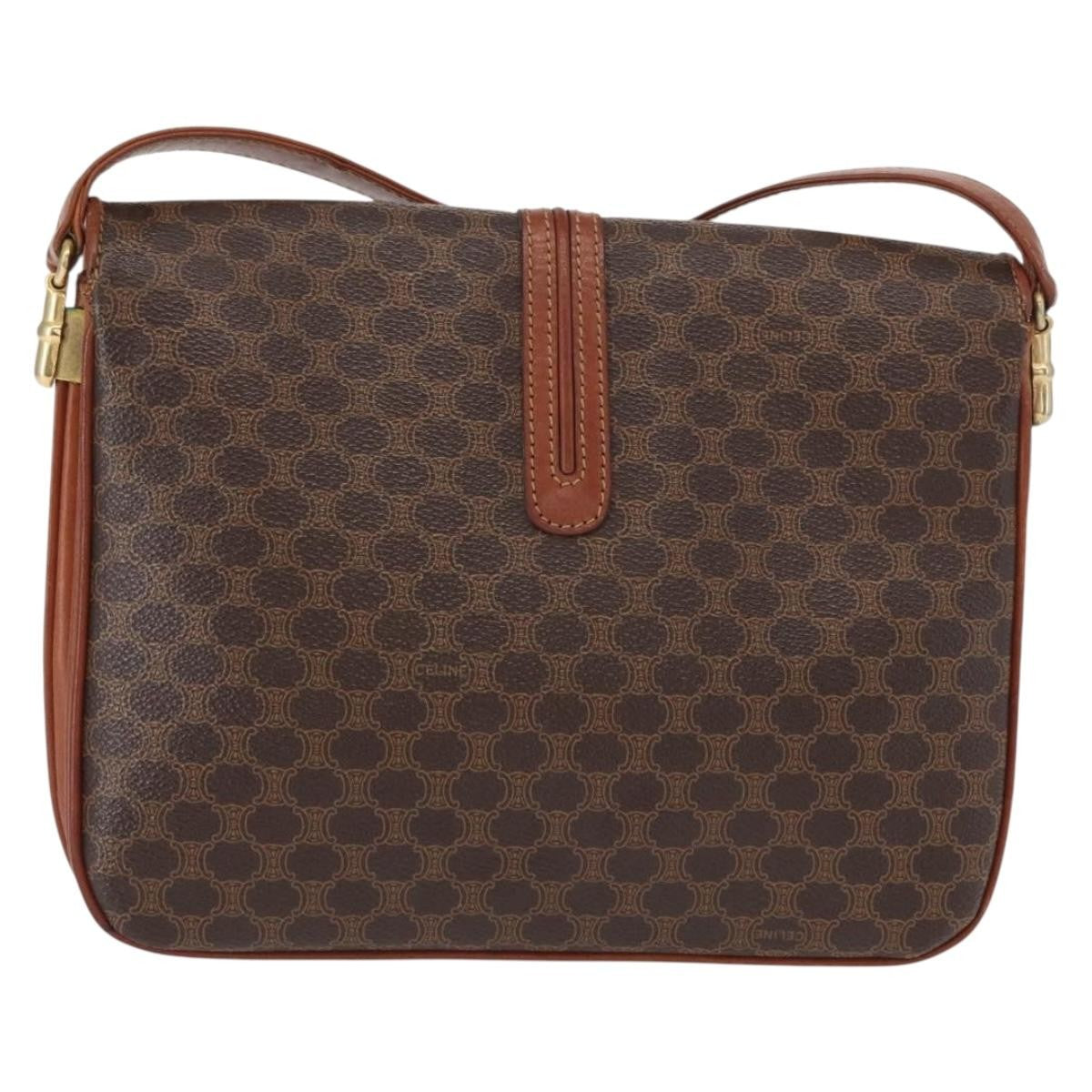 Celine Vintage Canvas Brown Canvas Shoulder Bag Bag (Pre-Owned)
