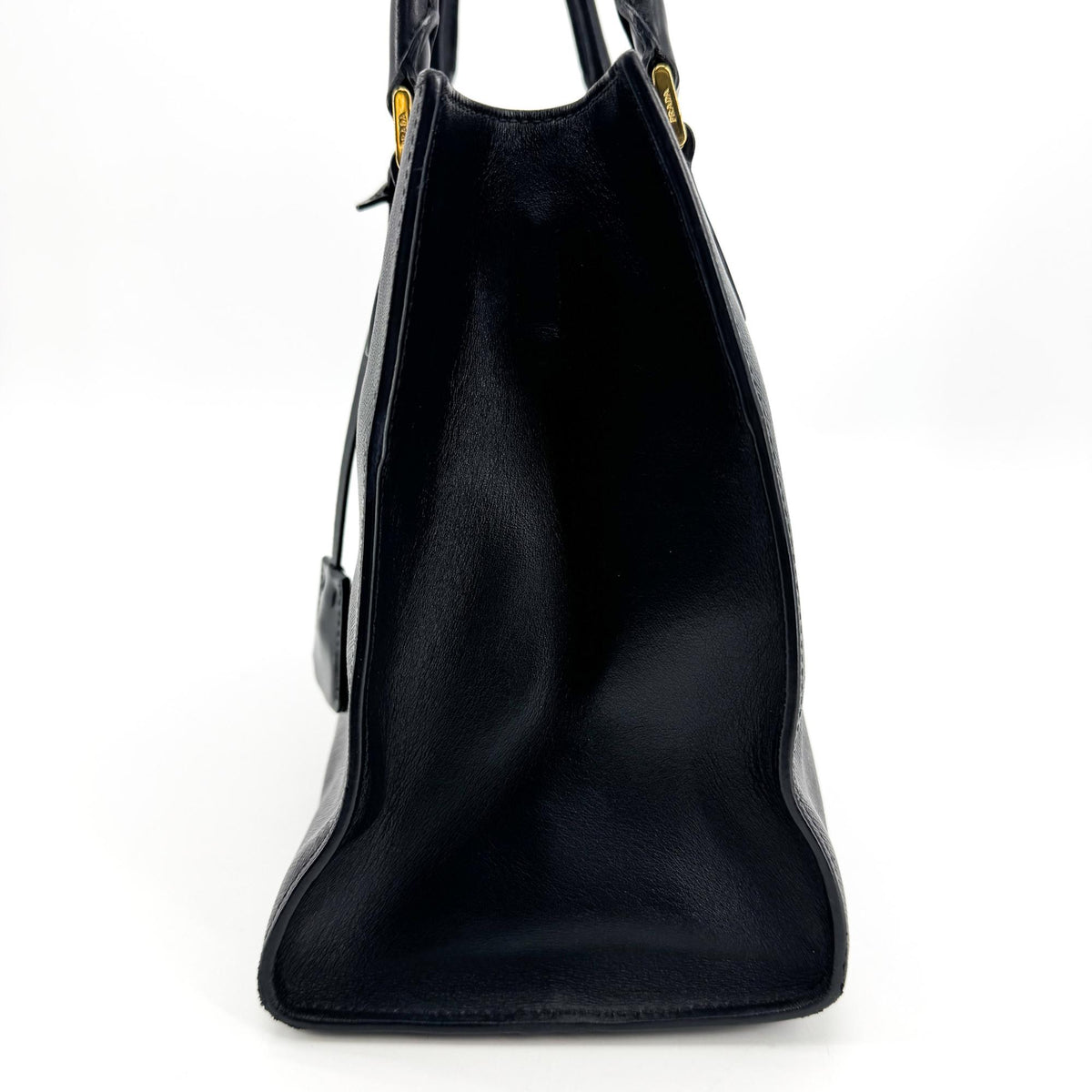 Prada Convertible Open Saffiano Leather Black Leather Tote Bag Bag (Pre-Owned)