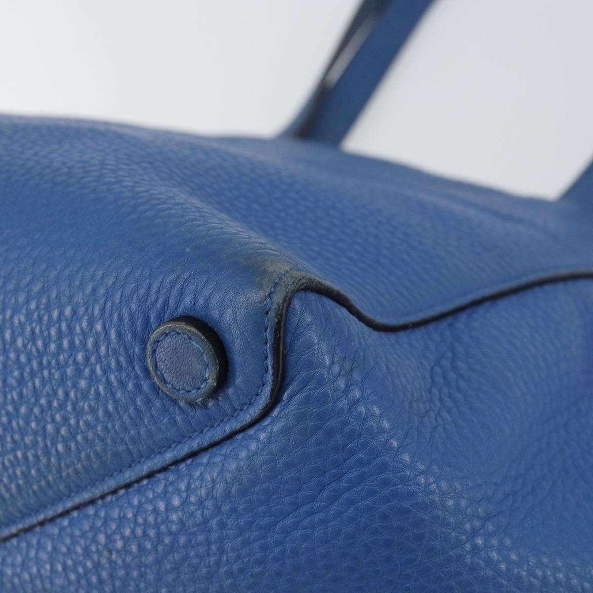 Prada Tote Vitello Daino Vitello Daino Blue Leather Tote Bag Bag (Pre-Owned)
