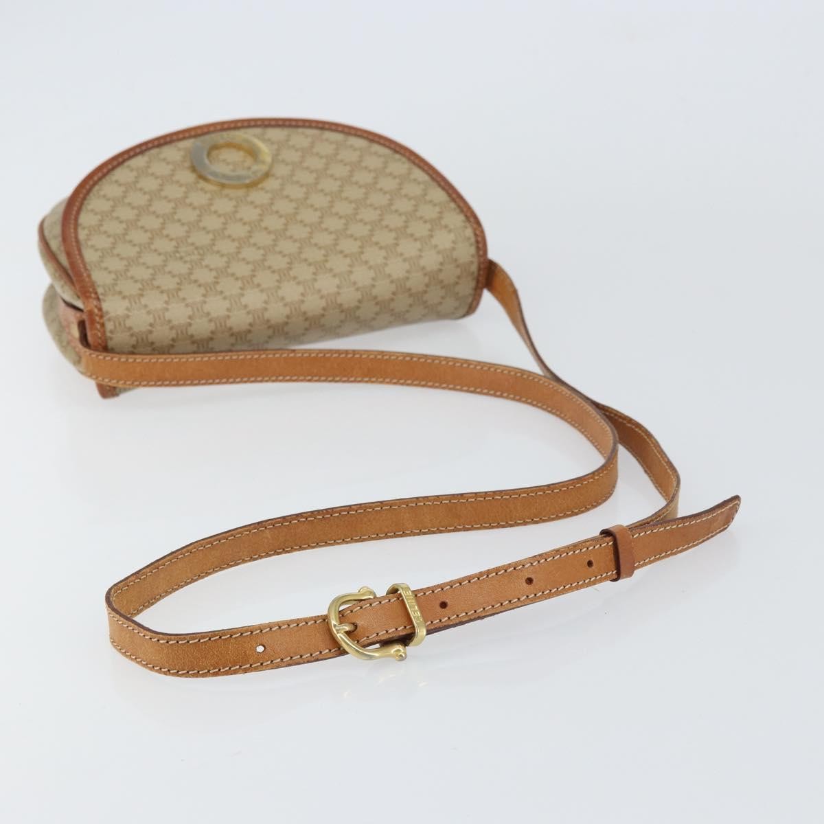 Celine Macadam Shoulder Pvc Leather Beige Pvc Shoulder Bag Bag (Pre-Owned)