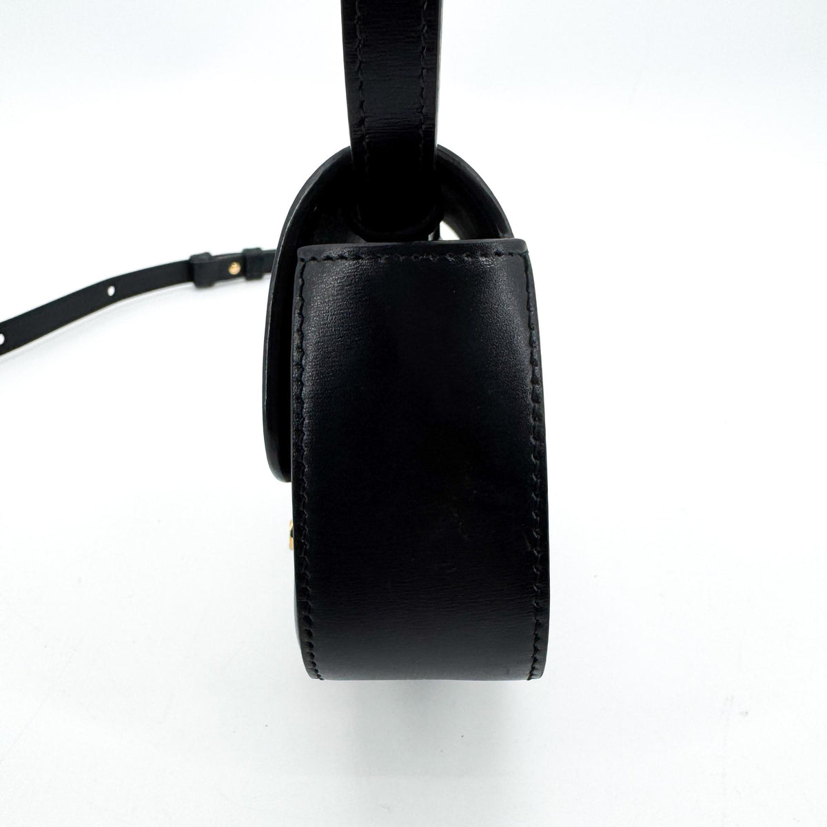 Celine Triomphe Triomphe Coated Canvas Black Leather Shoulder Bag Bag (Pre-Owned)