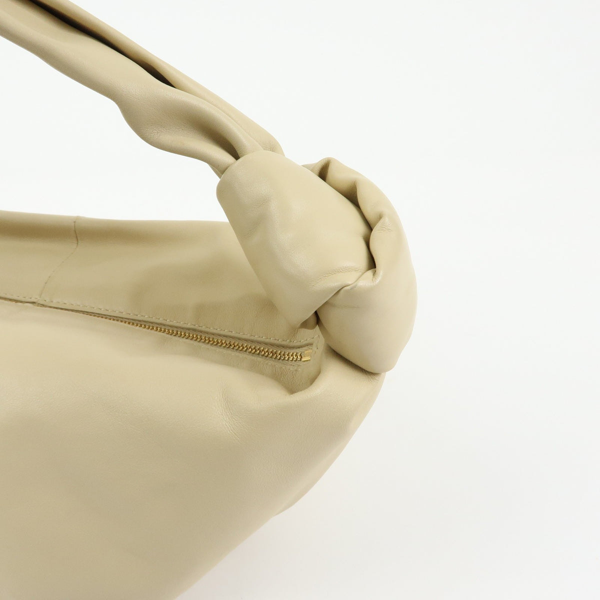 Bottega Veneta Double Knot Hobo Leather Beige Leather Shoulder Bag Bag (Pre-Owned)