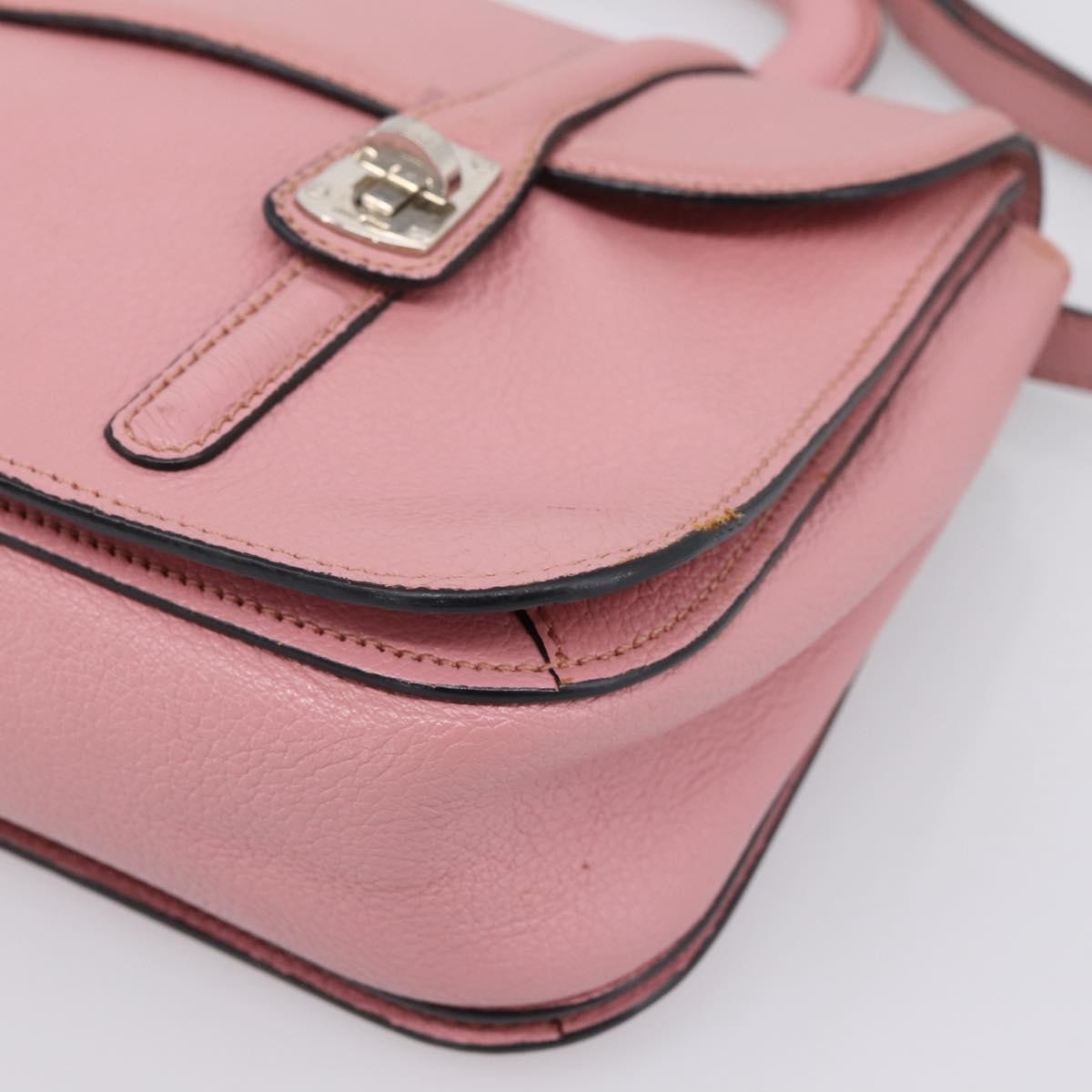 Miu Miu Beau Top Handle Leather Pink Leather Handbag (Pre-Owned)