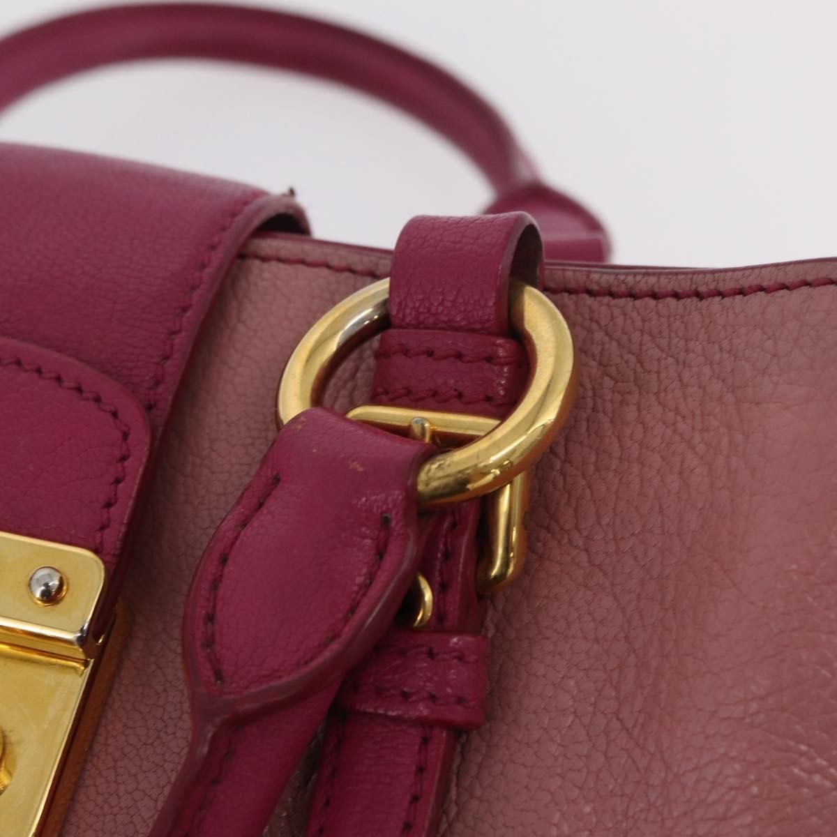 Miu Miu Madras Convertible Lock Leather Pink Leather Tote Bag Bag (Pre-Owned)