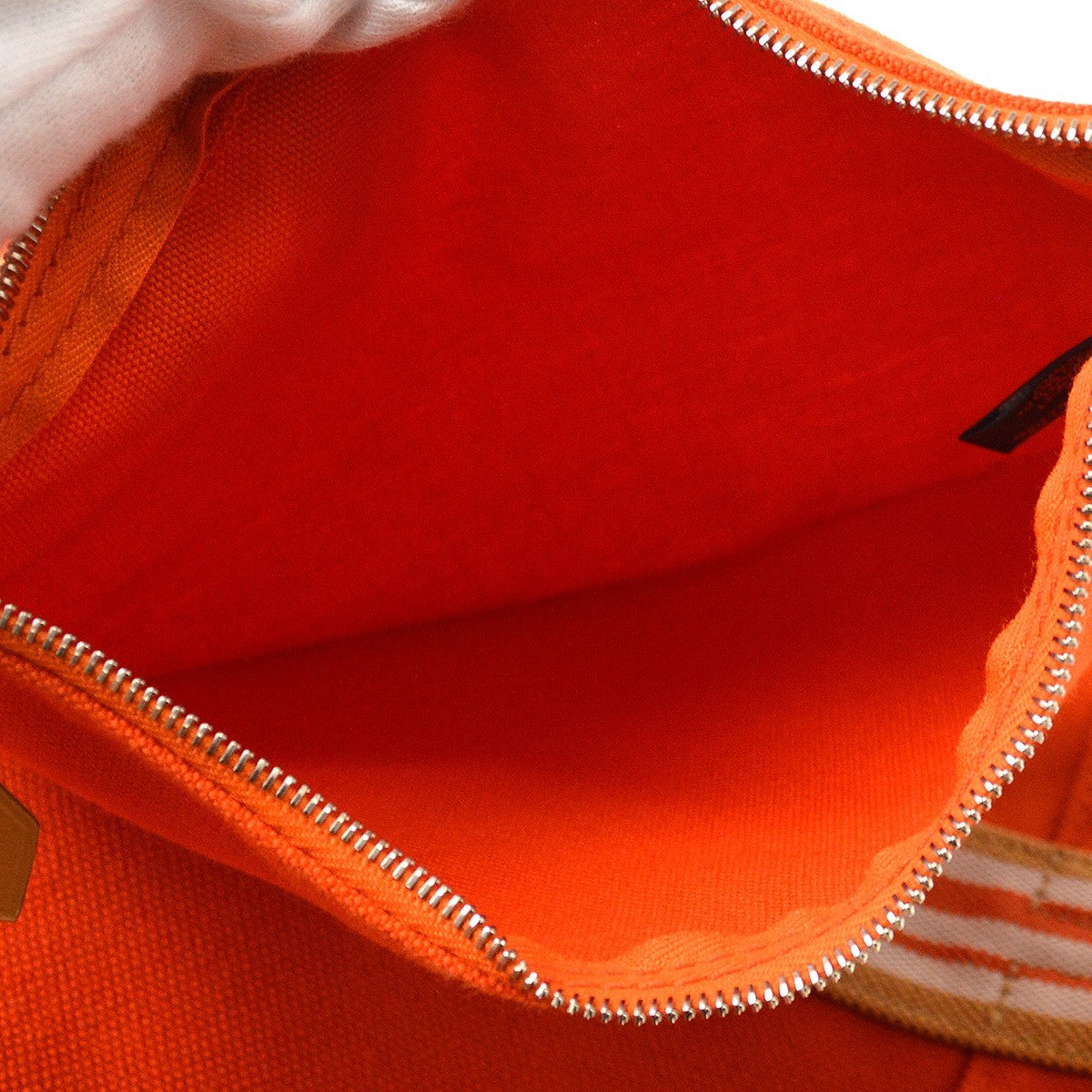 Hermes Beach Tote Cotton Orange Cotton Tote Bag Bag (Pre-Owned)