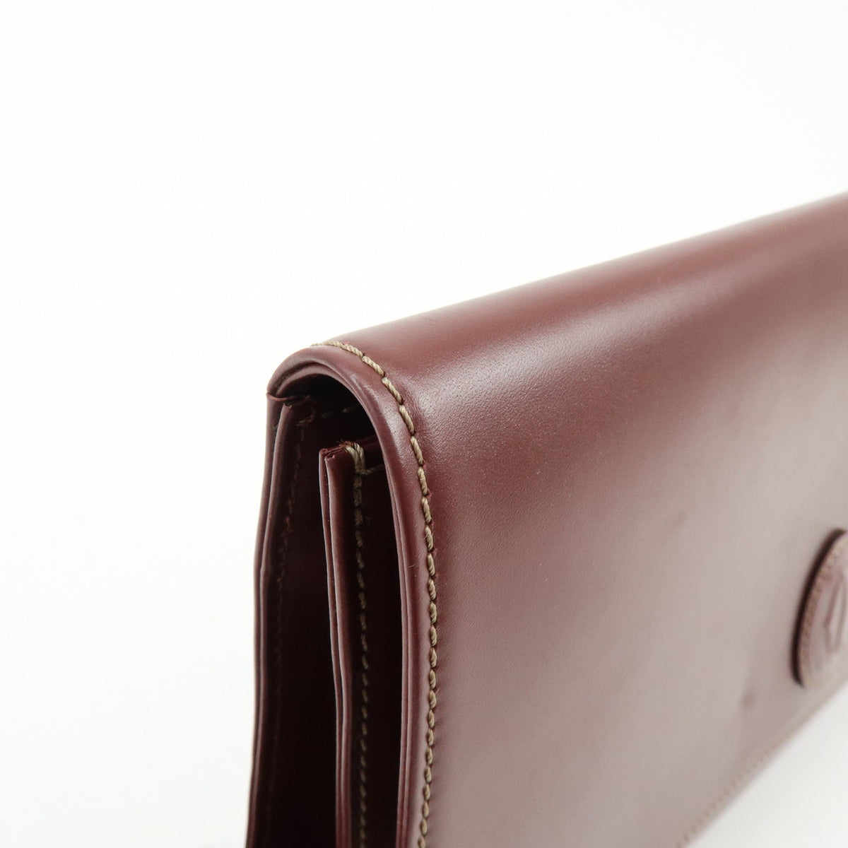 Cartier Must De Cartier Clutch Leather Burgundy Leather Clutche & Pouche Bag (Pre-Owned)