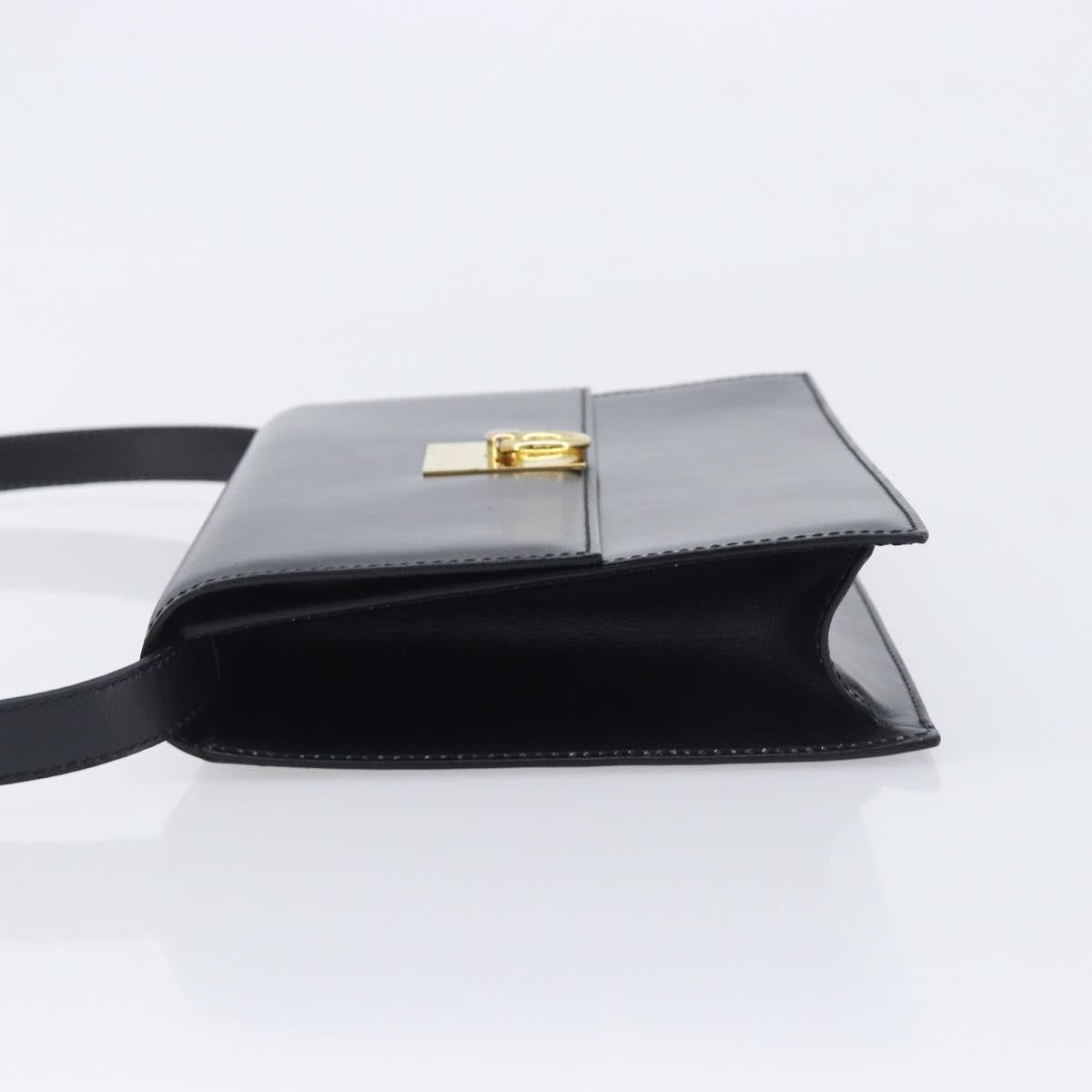 Celine Shoulder Leather Black Leather Shoulder Bag Bag (Pre-Owned)