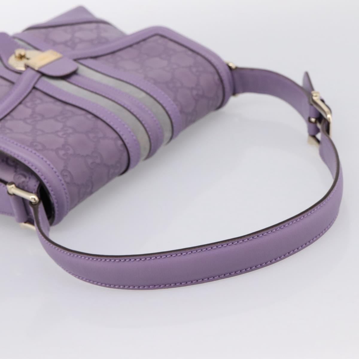 Gucci Web Flap Guccissima Purple Leather Shoulder Bag Bag (Pre-Owned)