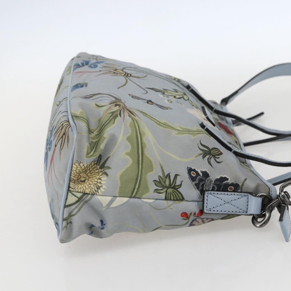 Gucci Convertible Zip Flora Canvas Blue Canvas Tote Bag Bag (Pre-Owned)