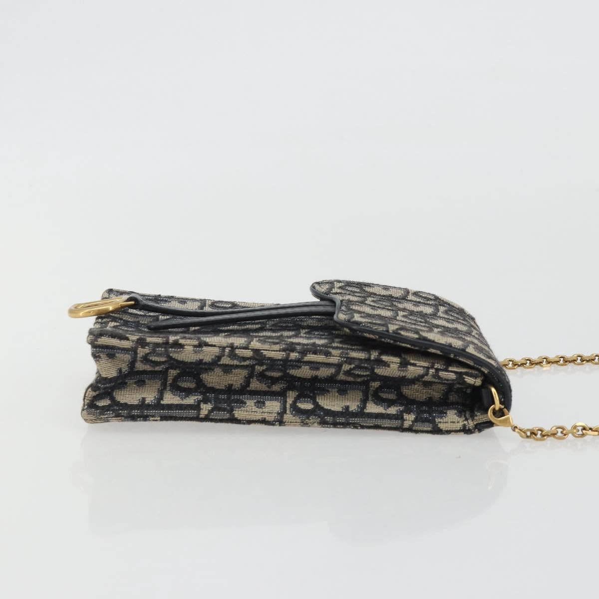 Christian Dior Phone Case Oblique Canvas Navy Canvas Clutche & Pouche Bag (Pre-Owned)