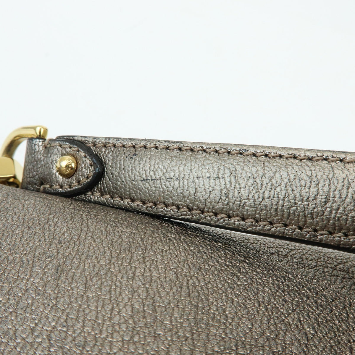 Loewe Shoulder Bag Leather Silver Leather Shoulder Bag Bag (Pre-Owned)