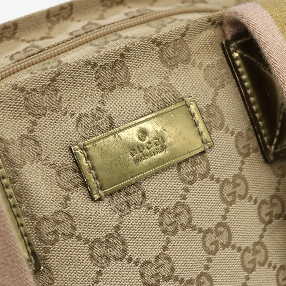 Gucci Web Zip Tote Gg Canvas And Leather Beige Canvas Tote Bag Bag (Pre-Owned)