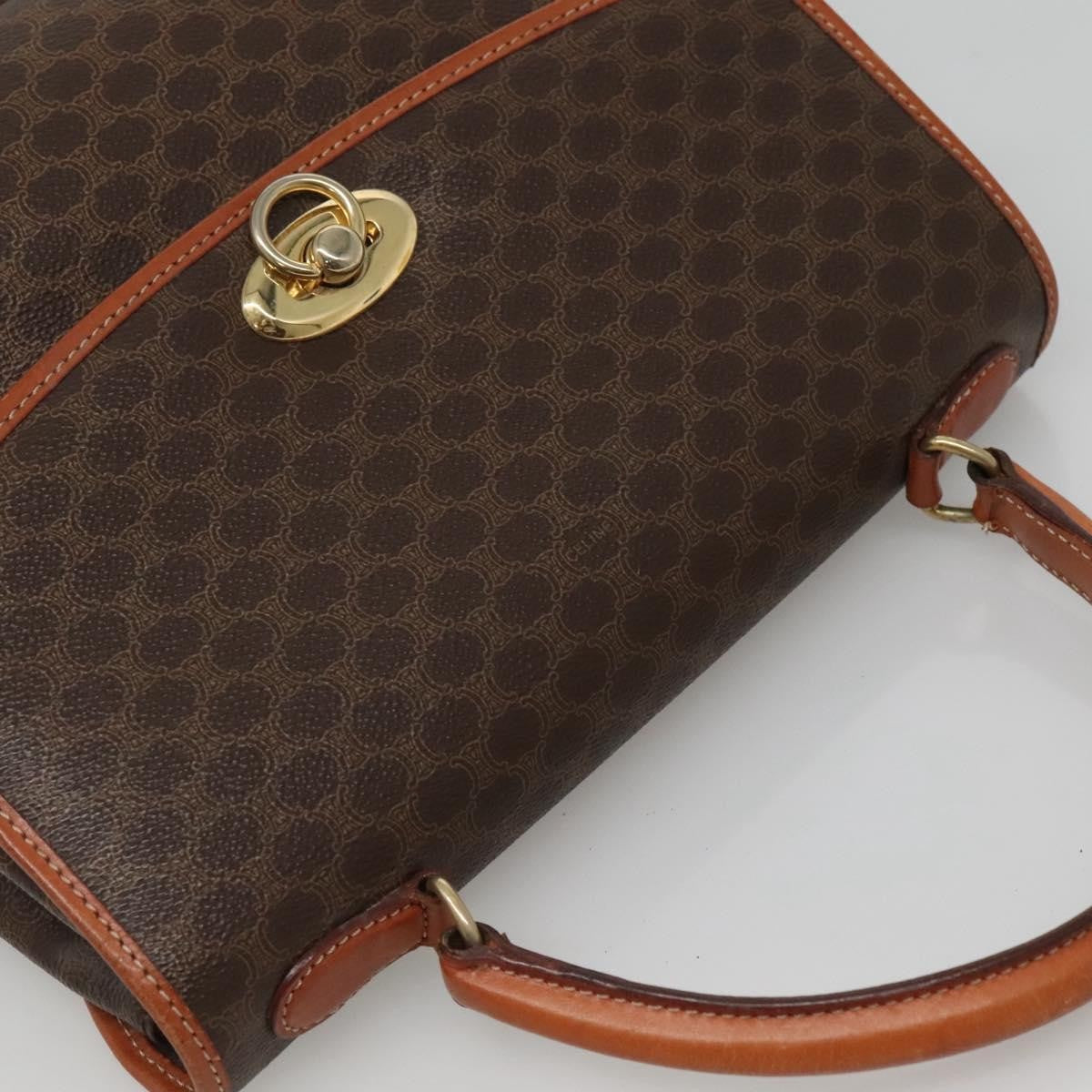 Celine Vintage Macadam Canvas Brown Canvas Handbag (Pre-Owned)