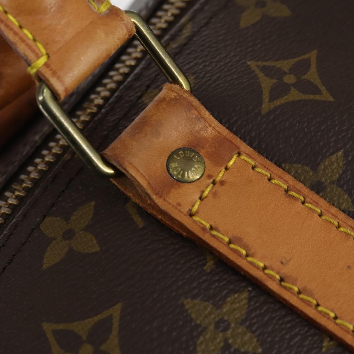 Louis Vuitton Keepall Bandouliere Monogram Canvas Brown Canvas Travel Bag Bag (Pre-Owned)