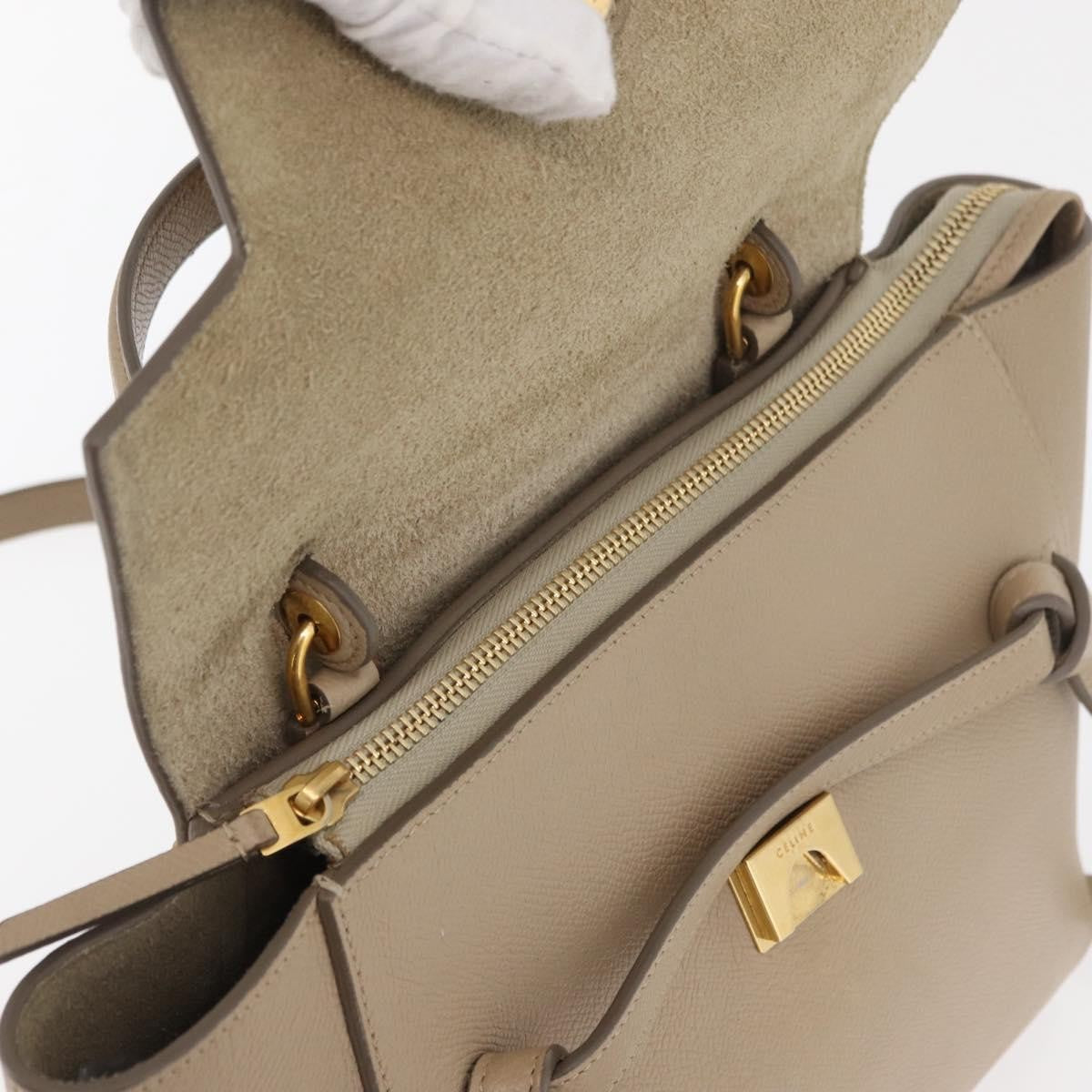 Celine Belt Calfskin Beige Leather Handbag (Pre-Owned)