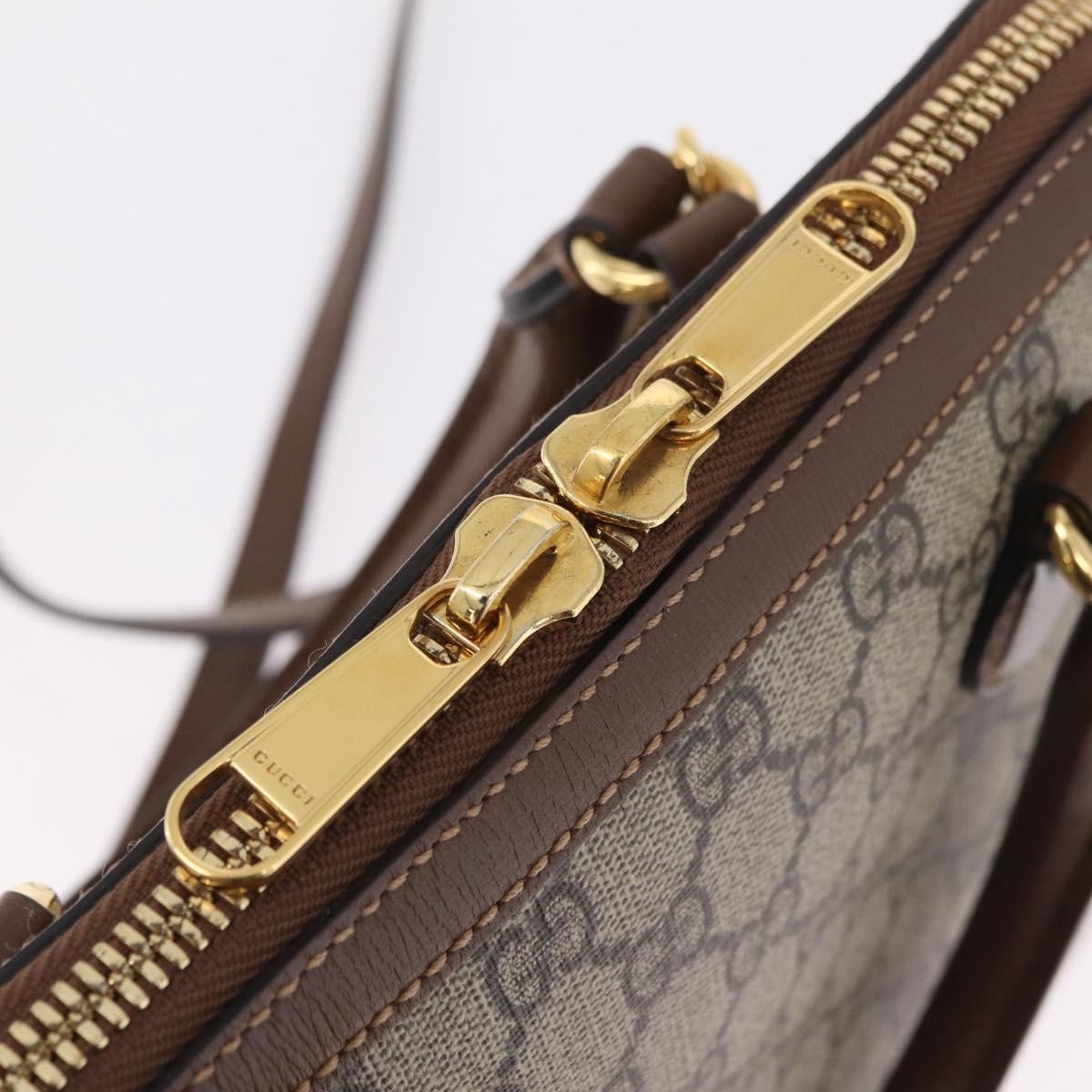 Gucci Horsebit 1955 Top Handle Gg Coated Canvas With Leather Beige Canvas Handbag (Pre-Owned)