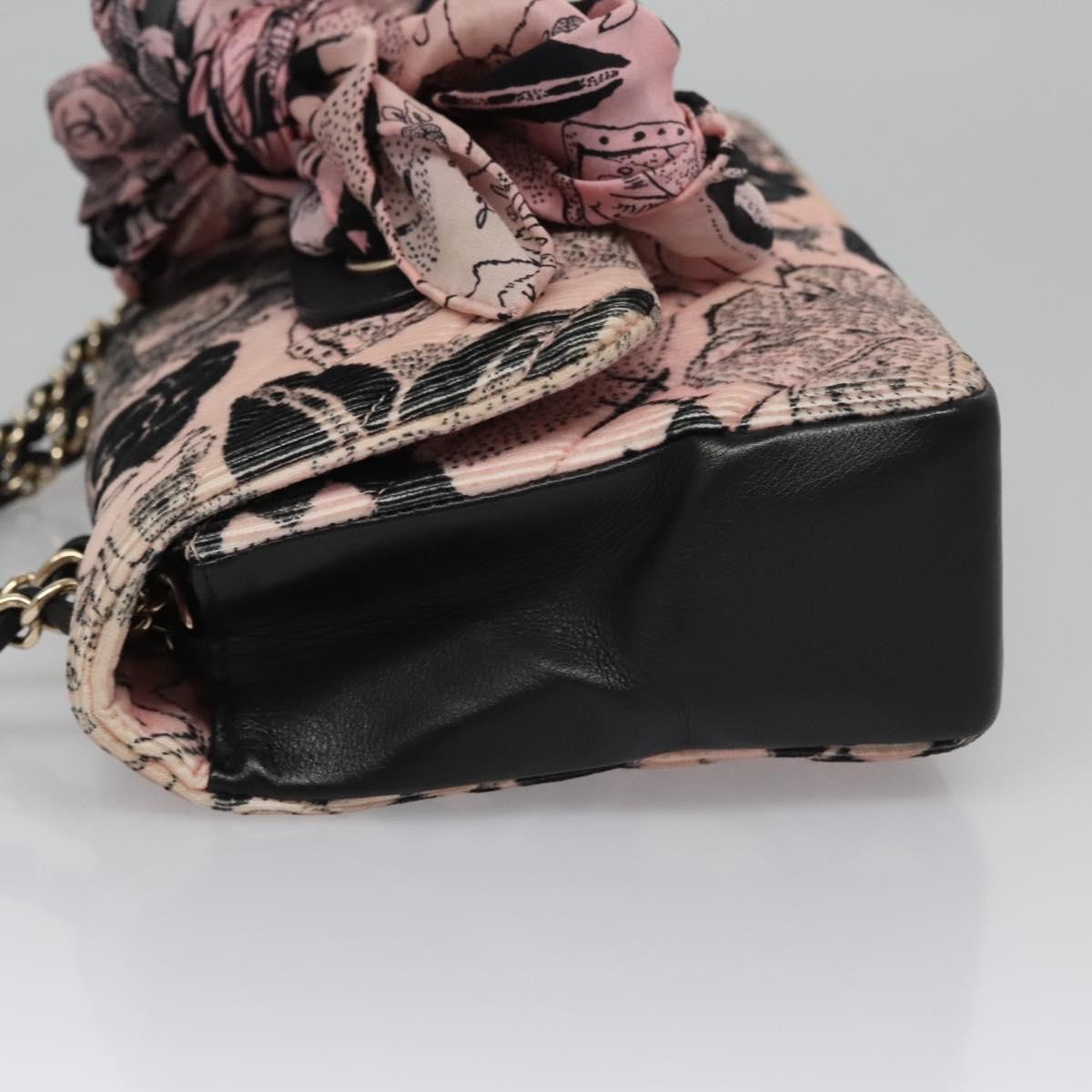 Chanel Flap Shoulder Canvas Pink Cotton Shoulder Bag Bag (Pre-Owned)