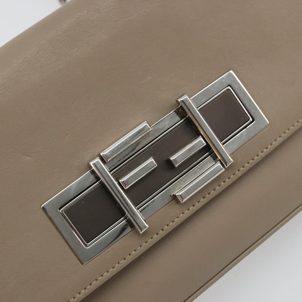 Fendi 3Baguette Convertible Calfskin Beige Leather Crossbody Bag Bag (Pre-Owned)
