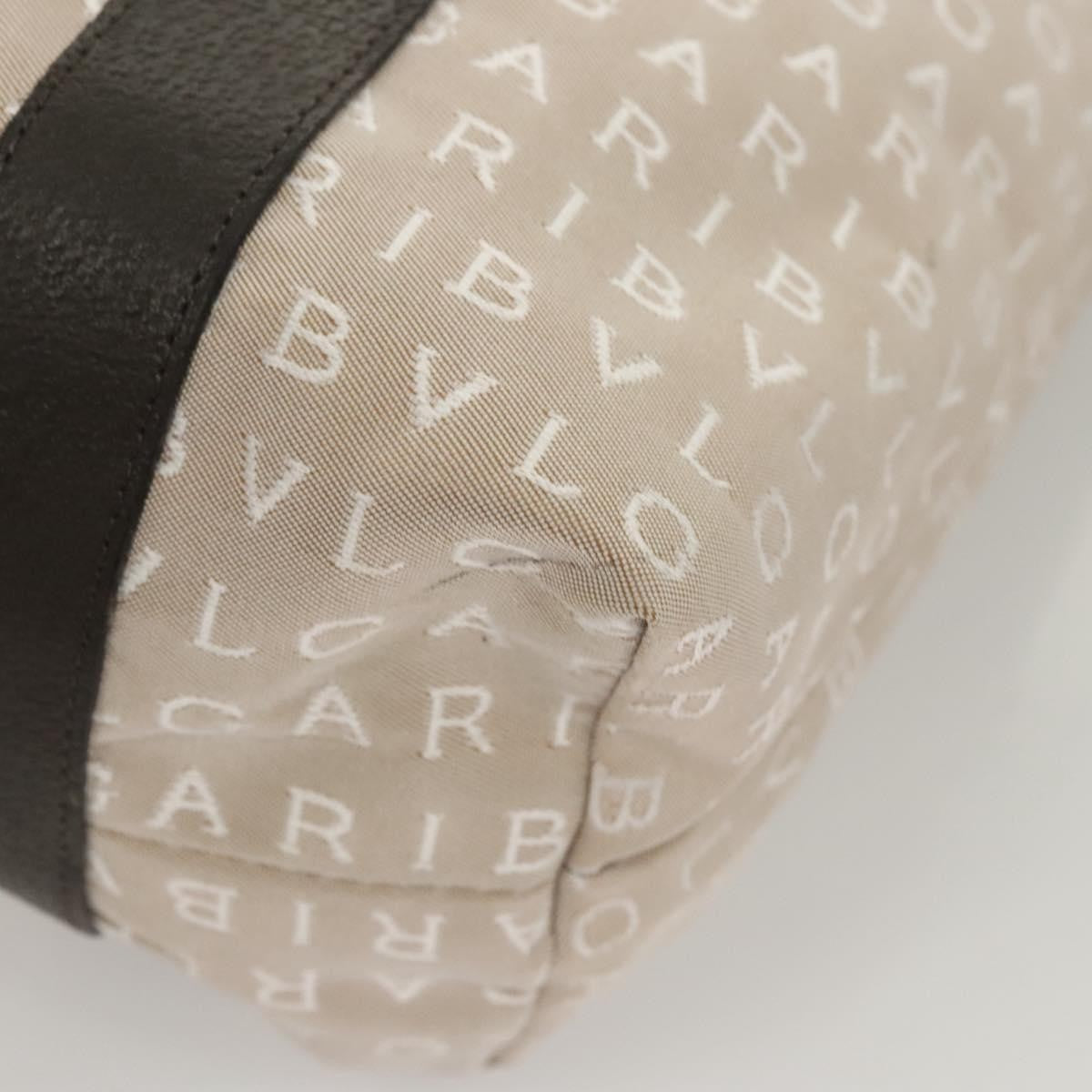 Bvlgari Logomania Canvas Beige Canvas Shoulder Bag Bag (Pre-Owned)