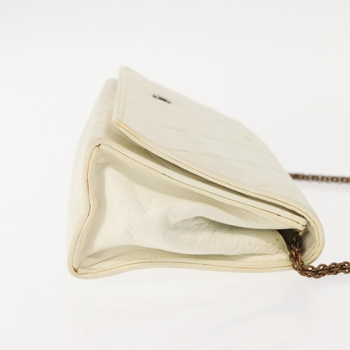 Chanel Full Flap Wallet On Chain Quilted Lambskin White Leather Clutche & Pouche Bag (Pre-Owned)