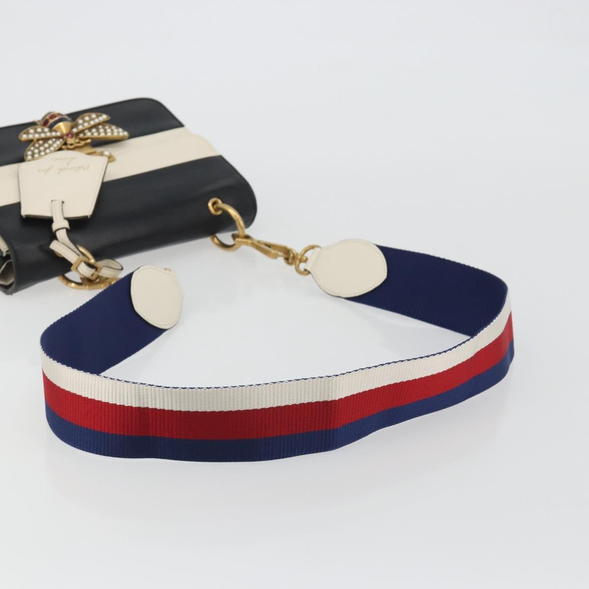 Gucci Queen Margaret Flap Colorblock Leather Black Leather Shoulder Bag Bag (Pre-Owned)