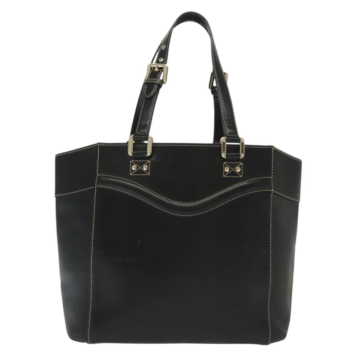 Gucci Tote Leather Black Leather Tote Bag Bag (Pre-Owned)