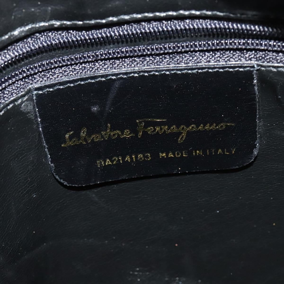 Salvatore Ferragamo Vara Bow Camera Leather Black Leather Shoulder Bag Bag (Pre-Owned)