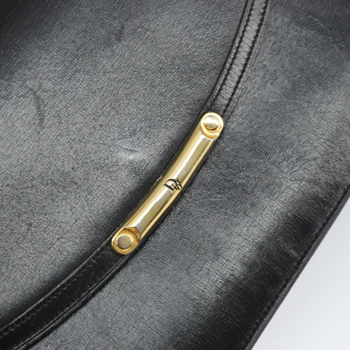 Christian Dior Shoulder Leather Black Leather Shoulder Bag Bag (Pre-Owned)