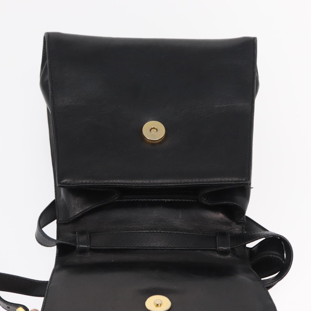 Salvatore Ferragamo Vintage Vara Bow Top Handle Leather Black Leather Handbag (Pre-Owned)