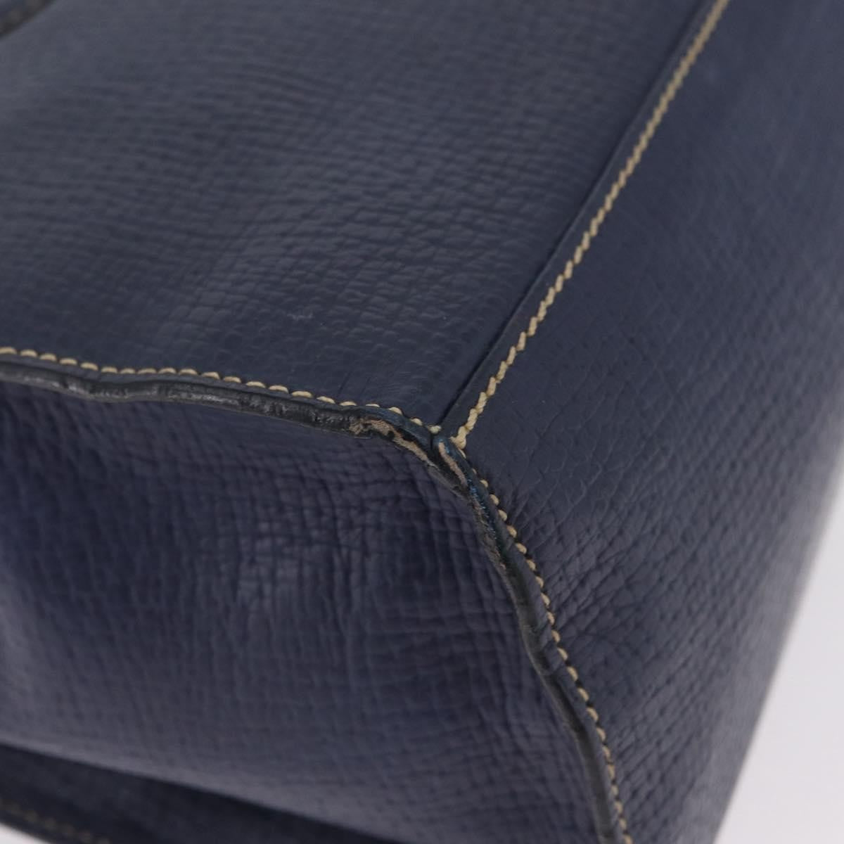 Loewe Tote Leather Navy Leather Tote Bag Bag (Pre-Owned)