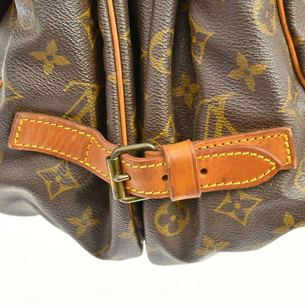 Louis Vuitton Saumur Monogram Canvas Brown Canvas Shoulder Bag Bag (Pre-Owned)