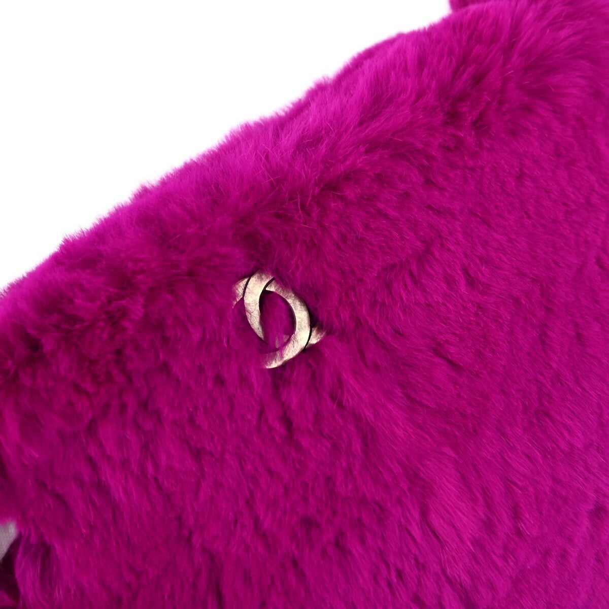 Chanel Vintage Cc Chain Rabbit Fur Purple Fur Shoulder Bag Bag (Pre-Owned)