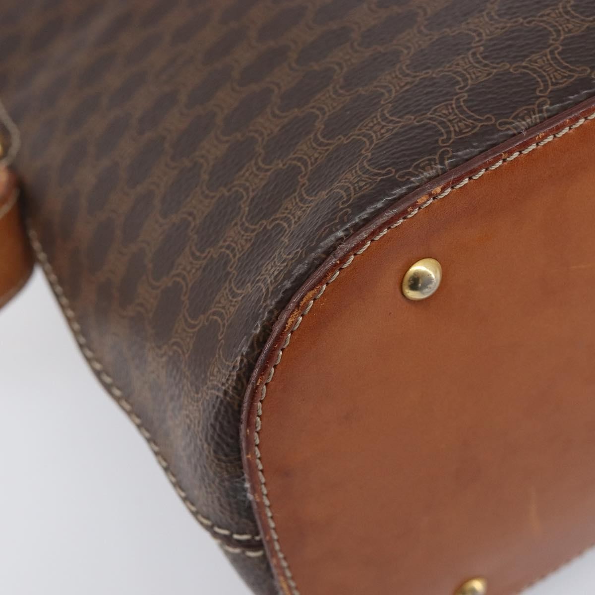 Celine Macadam Leather Brown Canvas Tote Bag Bag (Pre-Owned)