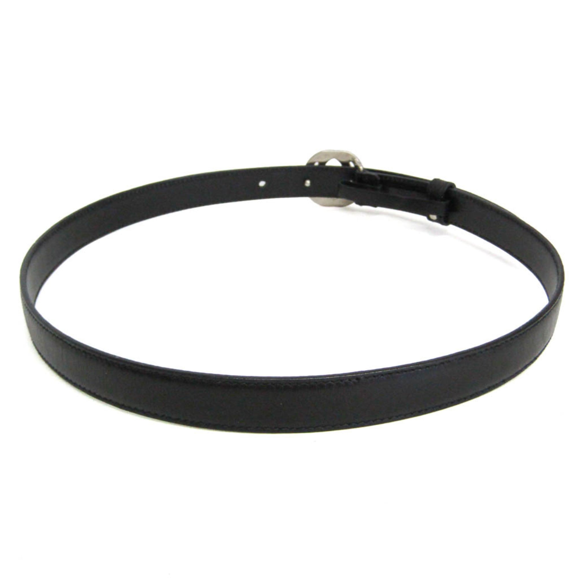 Gucci Interlocking G Belt (Outlet) Leather Black Leather Belts Accessory (Pre-Owned)